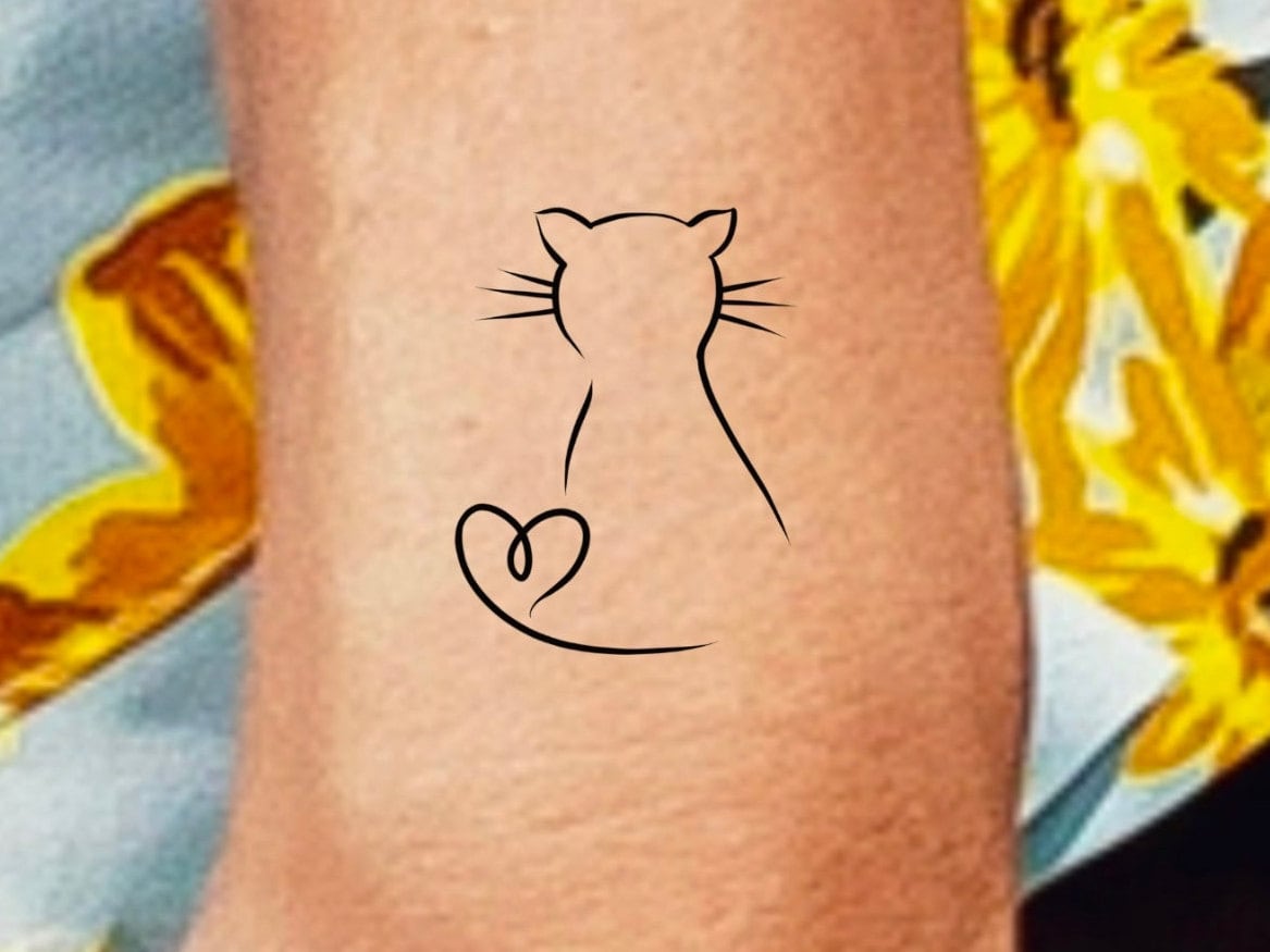 Cat Heart Temporary Tattoo / Cat Tattoo / Paw Print Tattoo / - Etsy Norway Cat Heart Temporary Tattoo / Cat Tattoo / Paw Print Tattoo / - Etsy Norway