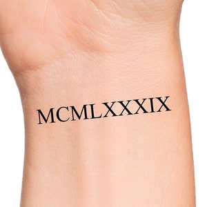Custom Roman Numerals Temporary Tattoo / Custom Temporary Tattoo