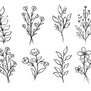 Floral Multipack Temporary Tattoos / floral tattoo / wildflowers / flower temp tattoo