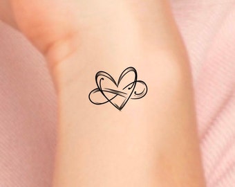 Infinity Heart Tattoo / heart temporary tattoo / infinity tattoo / love tattoo / wrist tattoo/ forever tattoo / love you tattoo