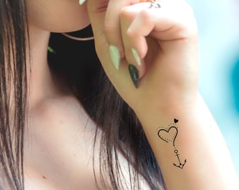 The Canvas Arts Temporary Tattoo Waterproof For Men Women Wrist Arm Hand Neck T29 Anchor Stars Hearts Tattoo Size 60mmX105mm Amazonin Beauty