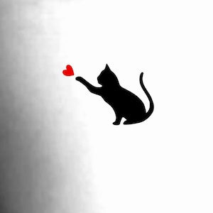 Cat Heart Temporary Tattoo / cat tattoo / animals tattoo
