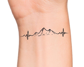 Mountain Heartbeat Temporary Tattoo