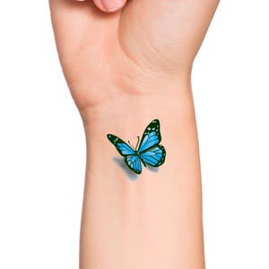 3D Butterfly Temporary Tattoo / Temporary Tattoo blue butterfly / tattoo design / tattoo women