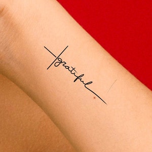Grateful Cross Temporary Tattoo / religious tattoo / cross tattoo