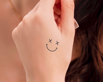 Smiley Face Temporary Tattoo / smile tattoo / face tattoo