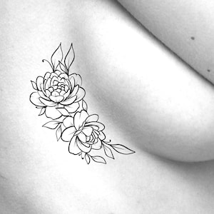 Tattoo uploaded by Kym Mann  Sideboob flower design  Tattoodo