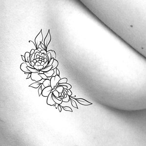 Tattoo uploaded by Kym Mann  Sideboob flower design  Tattoodo