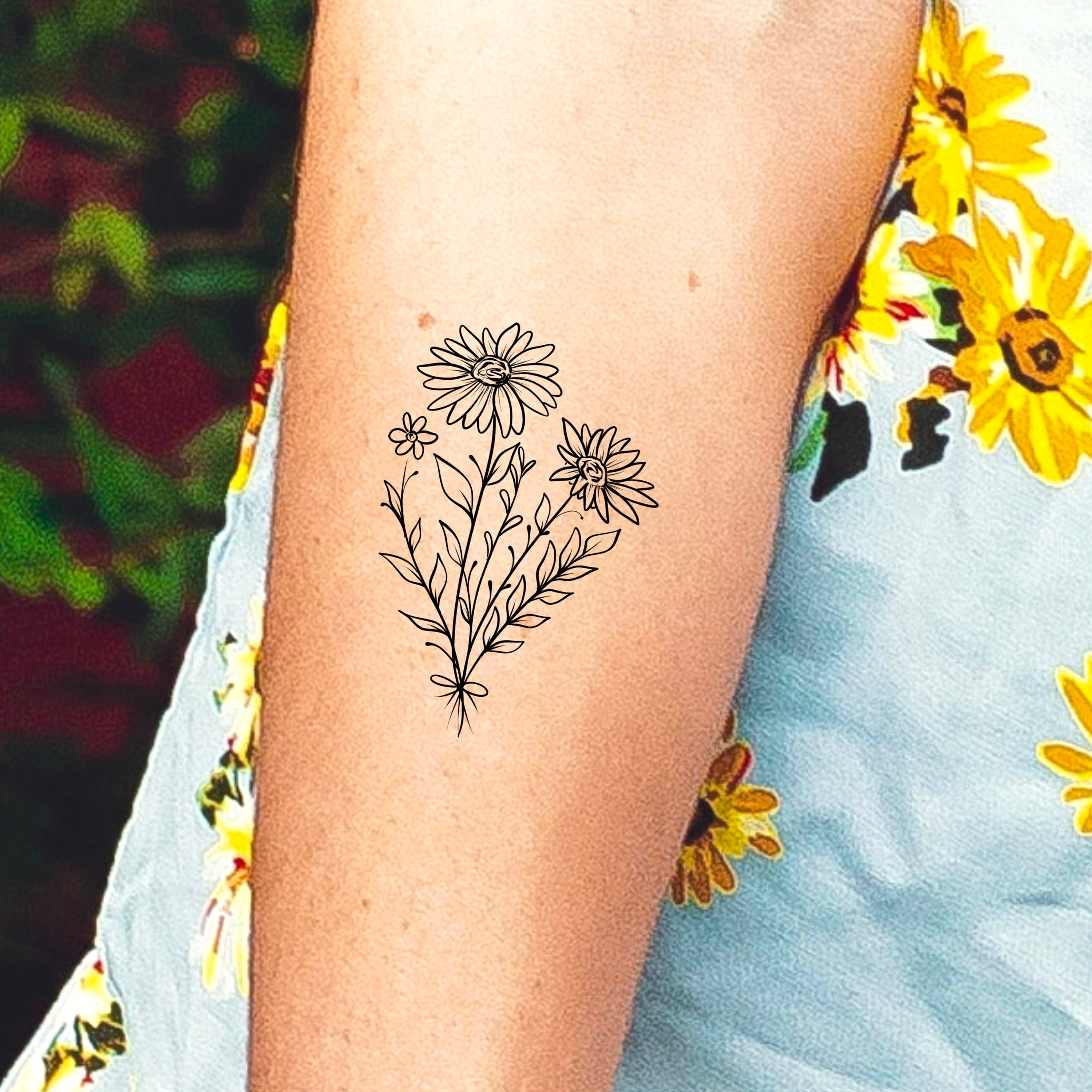 Wild Daisies Temporary Tattoo / Floral Tattoo / Daisy Tattoo - Etsy