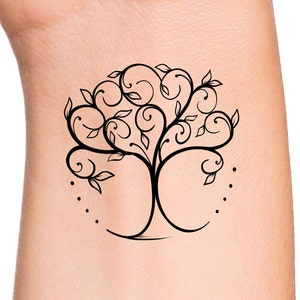 Tree of Life Temporary Tattoo / tree tattoo / life tattoo / floral tattoo / plant tattoo / botanical tattoo / leaves tattoo / life tattoo image 1