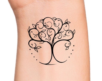 Tree of Life Temporary Tattoo / tree tattoo / life tattoo / floral tattoo / plant tattoo / botanical tattoo / leaves tattoo / life tattoo