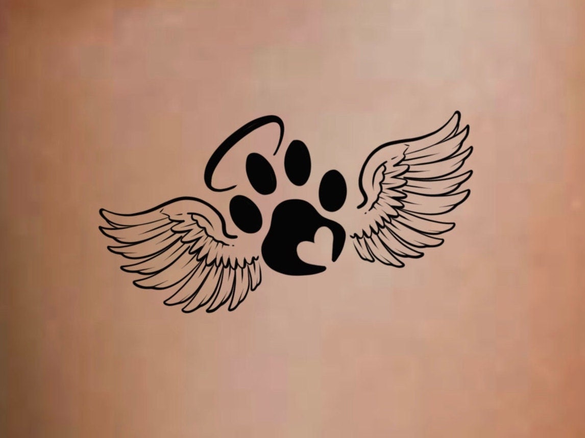 Tatouage temporaire de coeur dimpression de patte / tatouage de coeur de  chien -  France