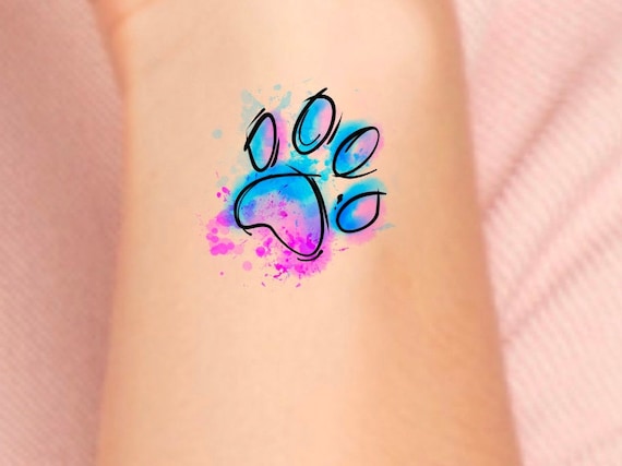 Watercolor Paw Print Tattoo Designs - wide 10