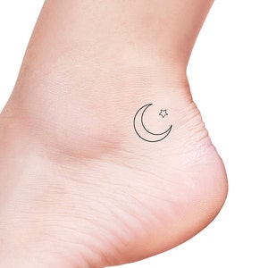 Moon Star Temporary Tattoo