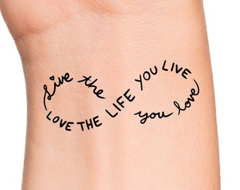Love Life Tattoo Etsy Love Life Tattoo Etsy