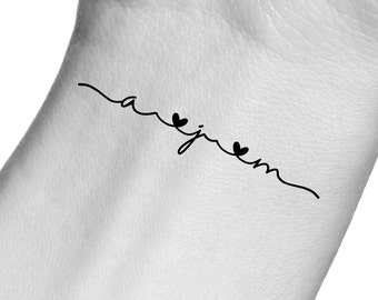 Custom Initials Temporary Tattoo / Handwriting Tattoo