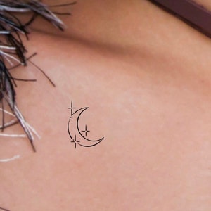 Moon Stars Temporary Tattoo