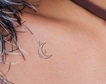 Moon Stars Temporary Tattoo