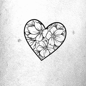 Temporary Tattoo Flower Heart / floral