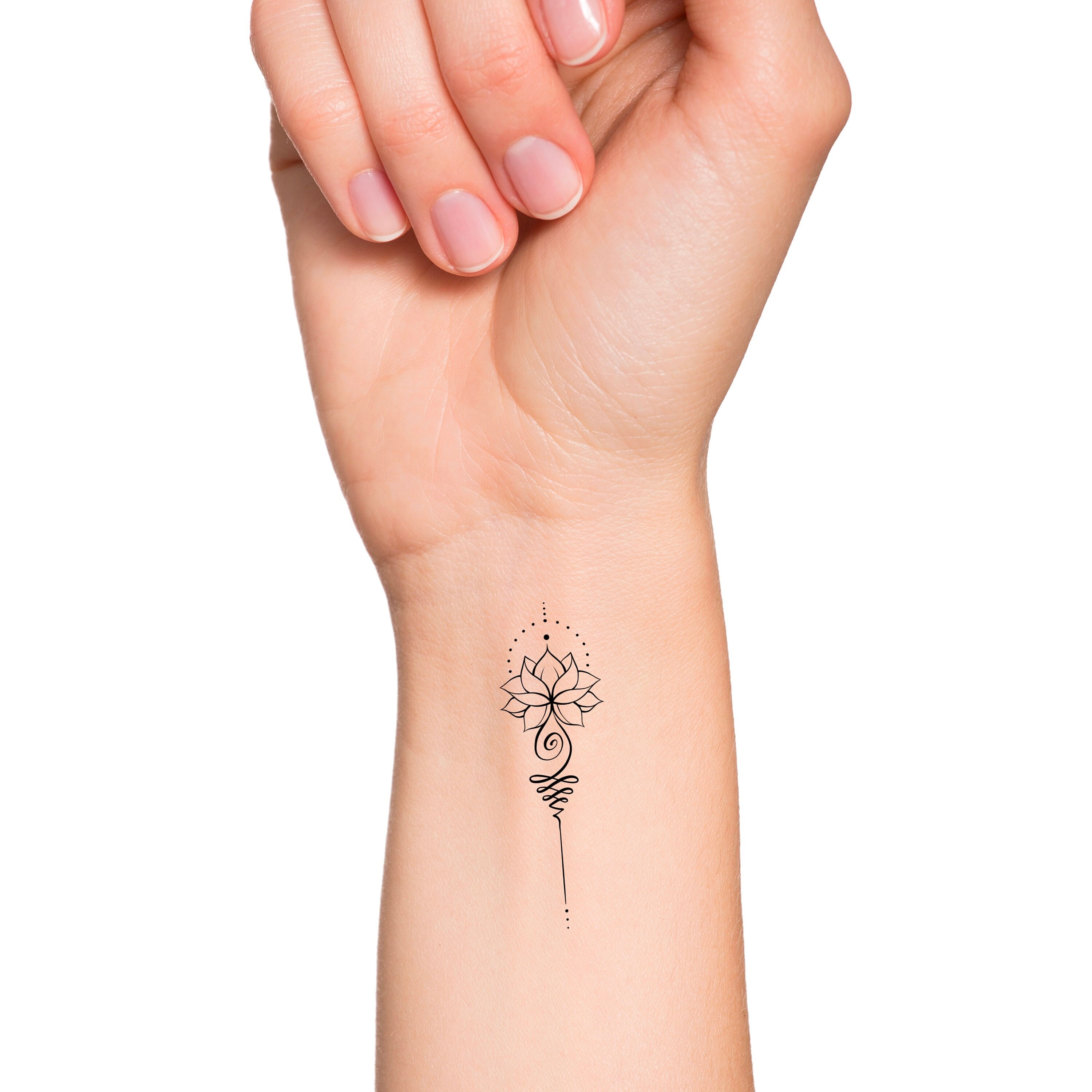 Lotus Unalome Temporary Tattoo / Floral Tattoo / Flower Temp Tattoo - Etsy, image size:3000x3000