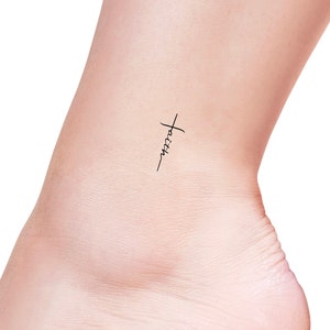 Tiny Faith Cross Temporary Tattoo / religious tattoo
