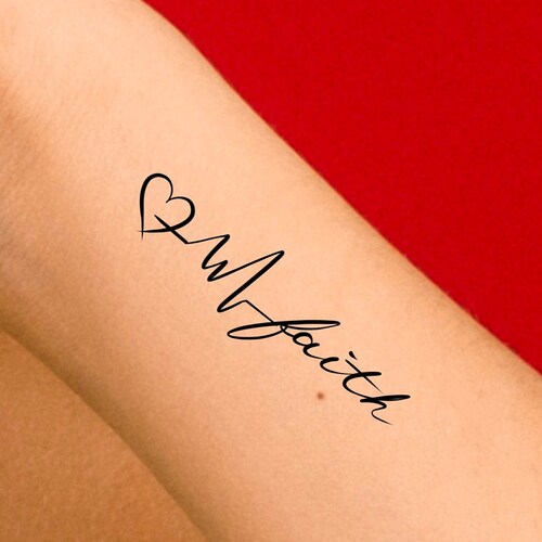 Cross Heart Temporary Tattoo / Religious Tattoo Etsy