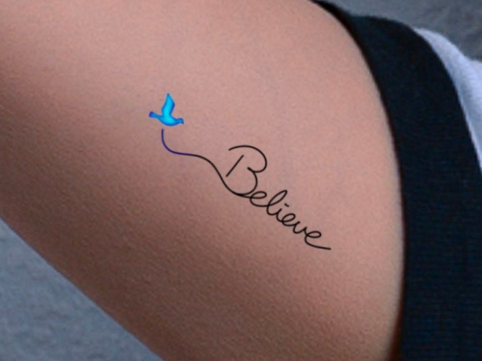 Deepansh_tattoo_artist - #Cursivefont #Believe tattoo with #Star on #back🎭  #Anizma_ink🇳🇪 +917309749279 +918574302039 | Facebook