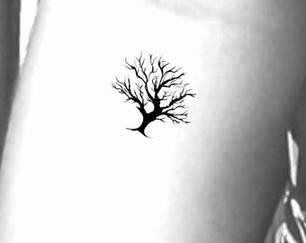Tree Silhouette Temporary Tattoo / tree tattoo / plants tattoo / small tree tattoo