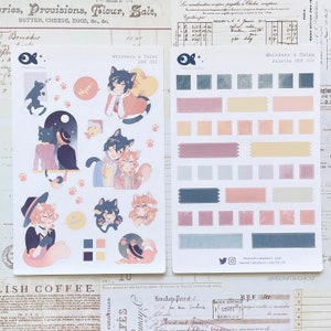Sticker Sheets Whiskers & Tales Bungou Stray Dogs Soukoku Dazai Chuuya Anime Planner Journaling SKK BSD