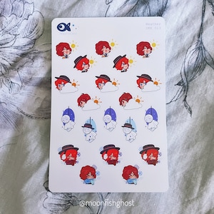 Sticker Sheets Weather Tracker Icons Bungou Stray Dogs Soukoku Dazai Chuuya Anime Planner Journaling SKK BSD