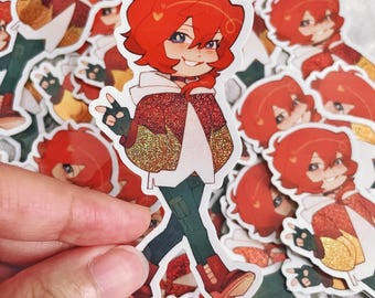 Waterproof Glitter Vinyl Die Cut Sticker Casual Atumn Chuuya Bungou Stray Dogs Soukoku Anime Planner Journaling SKK BSD