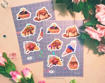 Sticker Sheets Holographic Sweets Luneatarte Vol.1 Lunar Moon Pastries Holo Planner Journaling