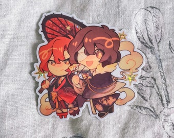 Holographic Waterproof Vinyl Die Cut Sticker Bungou Stray Dogs Soukoku Dazai Chuuya Mayoi New Year's Anime Planner Journaling SKK BSD