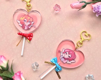 Candy Heart Lollipop Valentine's Day Charm Bungou Stray Dogs Soukoku Dazai Chuuya Blooming Anime SKK BSD Keychain
