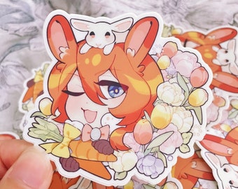 Waterproof Vinyl Die Cut Sticker Bungou Stray Dogs Soukoku Chuuya Anime Planner Journaling SKK BSD Spring Tulip Rabbit