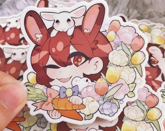 Waterproof Vinyl Die Cut Sticker Bungou Stray Dogs Soukoku Dazai Anime Planner Journaling SKK BSD Spring Tulip Rabbit
