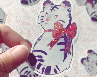 Holographic Waterproof Vinyl Die Cut Sticker Bungou Stray Dogs Cute Tiger Atsushi Anime Planner Journaling BSD Bungo Stray Dogs
