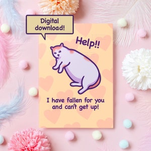 Printable Funny Cat Anniversary Card | Instant Digital Download | Love Meme | Funny Gift For Boyfriend, Girlfriend, Husband, Wife, Her, Him