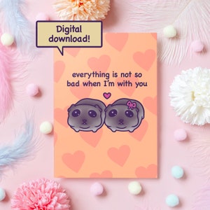 Printable Sad Hamster Anniversary Card | Instant Digital Download | Love Meme | Funny Gift For Boyfriend, Girlfriend, Husband, Wife