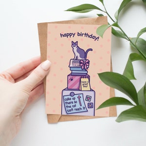 Printable Cute Cat Birthday Card Digital Download Funny & - Etsy Australia