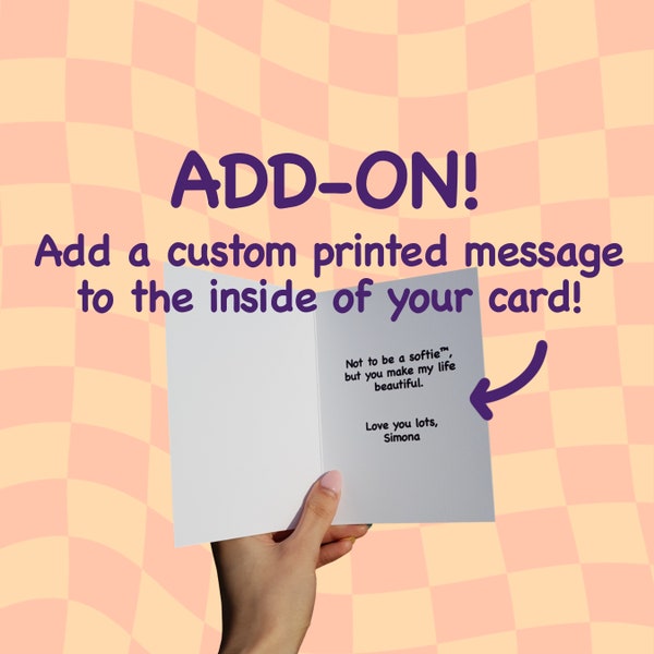 Add a Personalised Printed Message Inside Your Card | Custom Message Inside | Direct to Recipient | Last Minute Gift Add-On