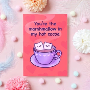 Süße Weihnachtskarte | Marshmallow in My Hot Cocoa | Weihnachten oder Jahrestag Geschenk für Mann, Frau, Freund, Freundin - Sie oder Ihn