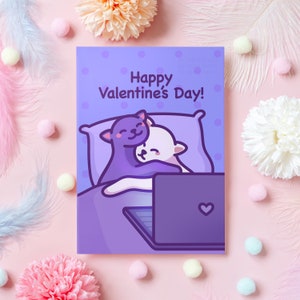 Carte mignonne de Saint-Valentin | Joyeuse Saint-Valentin ! | Câlin de chat | Cadeau sincère pour mari, femme, petit ami, petite amie, partenaire, elle, lui
