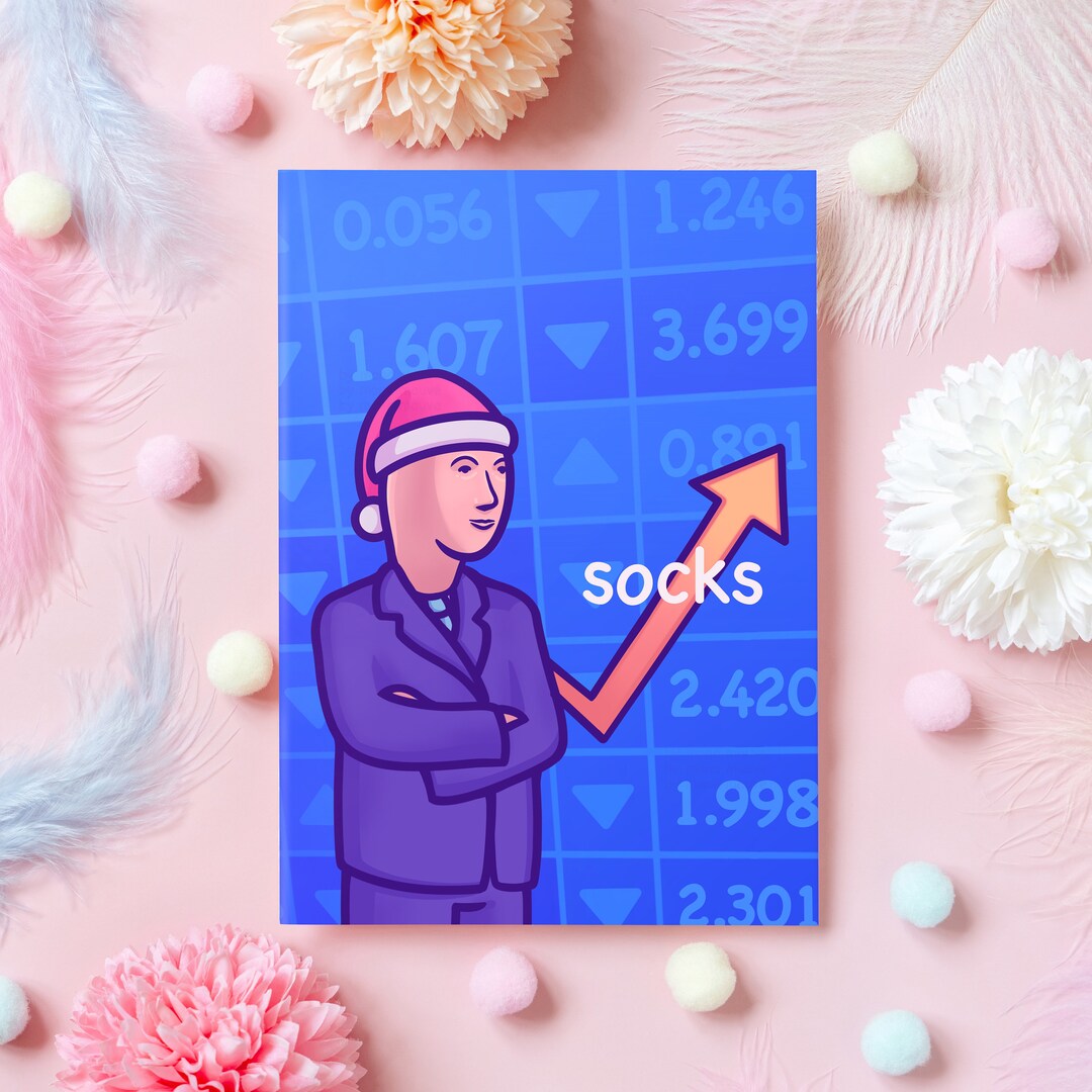 Funny Christmas Card Stonks/socks Meme Humorous Christmas Etsy