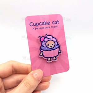 Cupcake Cat Meme Pin: Recycled Acrylic Badge