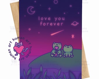 Cute Frog Anniversary Card | Love You Forever | Romantic Card for Partner