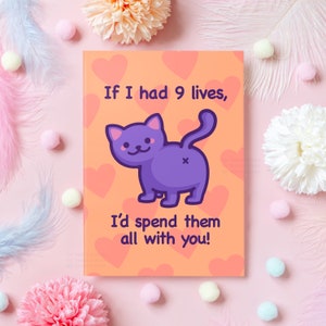 Leuke verjaardagskaart kat | Als ik 9 levens had | Grappig en lief cadeau voor vriend, vriendin, man, vrouw, partner - haar of hem