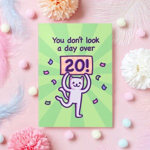 Carte d'anniversaire chat drôle personnalisée | Vous ne regardez pas un jour... | Cadeau d'anniversaire personnalisable pour femme, mari, maman, sœur - elle ou lui