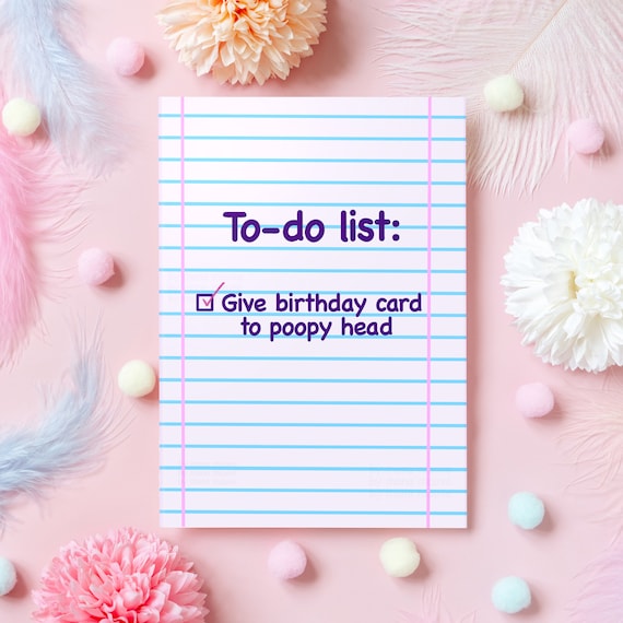 Funny Rude Birthday Card: Poopy Head Offensive Gift