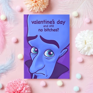 Carte de Saint-Valentin drôle et grossière | No Bitches Meme | Pour ami, soeur, frère célibataire | Cadeau pour elle ou pour lui